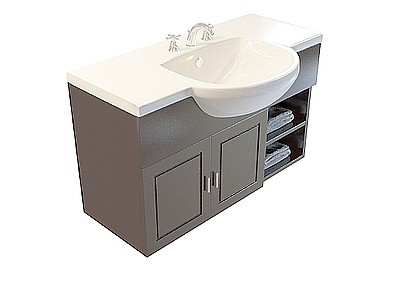 3d柜式洗手台模型