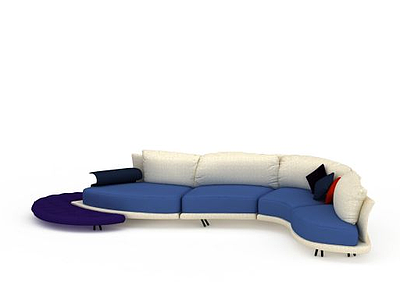 半圆弧形沙发模型3d模型
