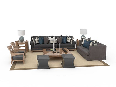 现代家居沙发组合模型3d模型