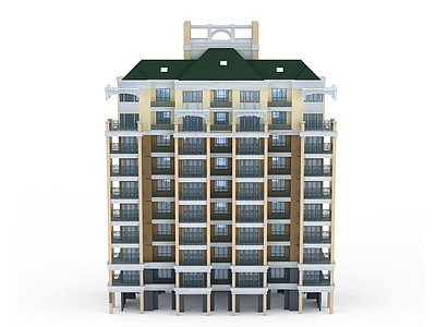 现代居民建筑模型3d模型