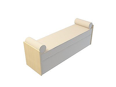3d中式床尾凳模型