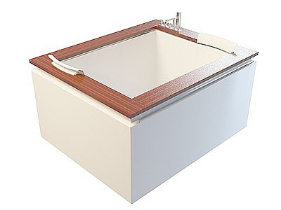 3d创意方形浴缸模型