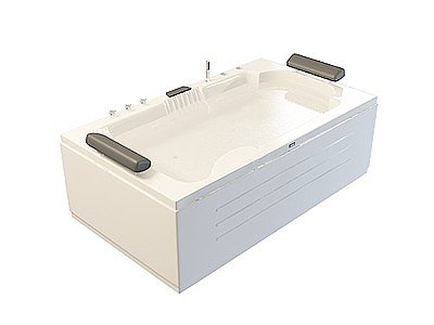 3d带枕式浴缸模型