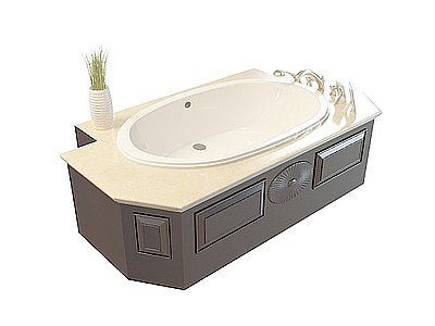 3d盆景嵌入浴缸模型
