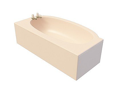 3d亚克力单人式浴缸模型