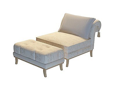 3d沙发沙发凳组合模型