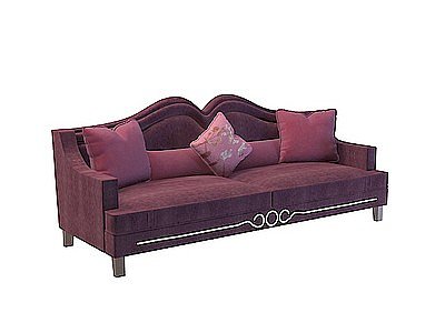 3d紫色<font class='myIsRed'>双人沙发</font>模型