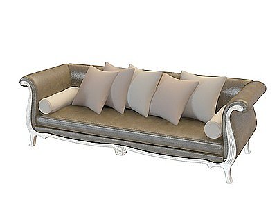 3d棕色沙发模型