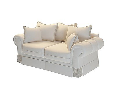 简欧布艺双人沙发模型3d模型