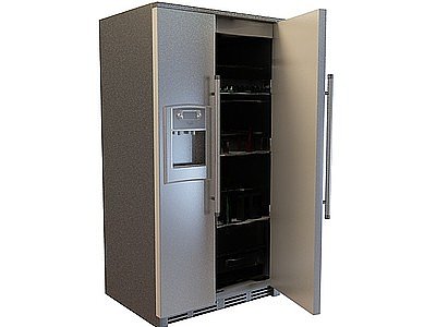 3d厨房双门冰箱模型