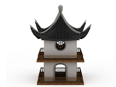 3d中式凉亭模型