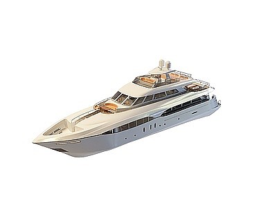 豪华双层游艇模型3d模型