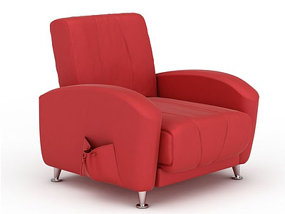 3d红色真皮沙发免费模型