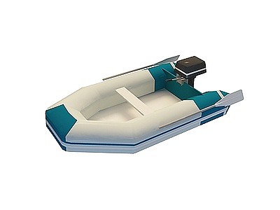 3d充气手划小舟模型