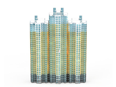 3d现代住宅建筑免费模型