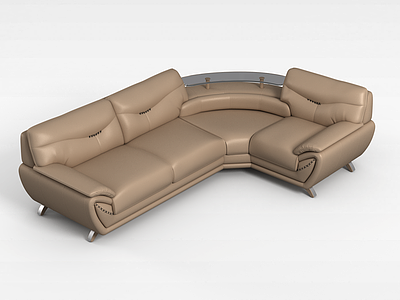 灰色皮质沙发模型3d模型