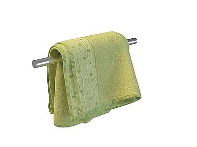 绿色纯棉加厚毛巾模型