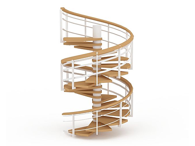 木制旋转楼梯模型