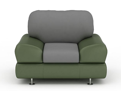 绿色单人沙发模型3d模型