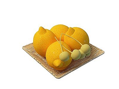 3d黄色水果模型