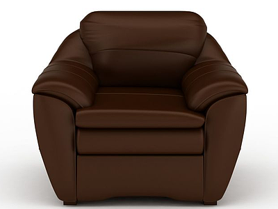 3d褐色单人沙发免费模型