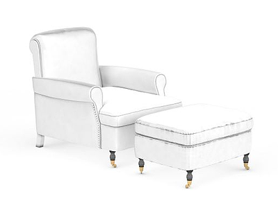 3d白色沙发茶几组合免费模型