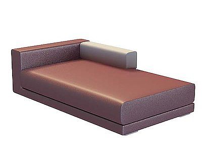 3d皮质沙发床模型