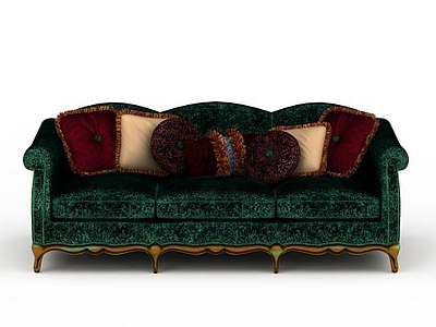 欧式复古沙发模型3d模型