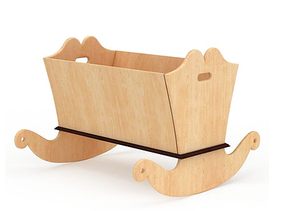 木质婴儿摇床模型3d模型