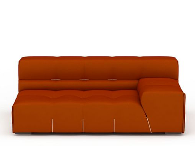 橙色多人沙发模型3d模型