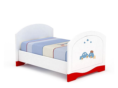 白色儿童床模型3d模型