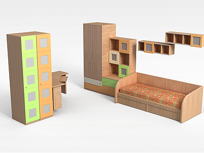 实木整体家具模型3d模型