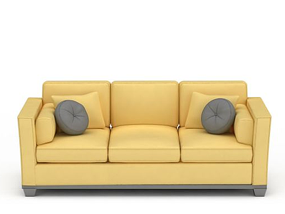 米黄色沙发模型3d模型