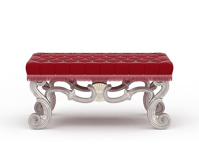 红色床头凳模型