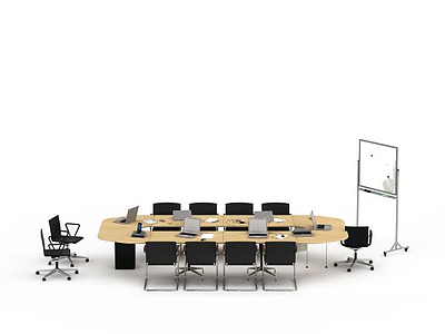 3d会议桌椅组合免费模型