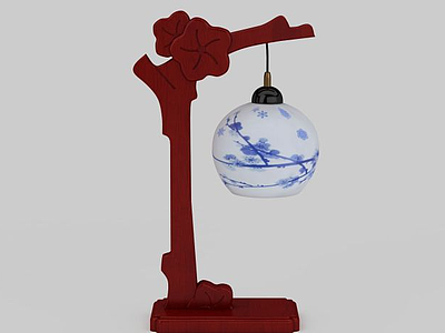 青花瓷吊灯模型3d模型