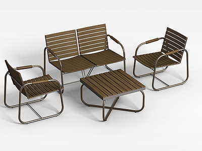 室外休闲桌椅模型3d模型