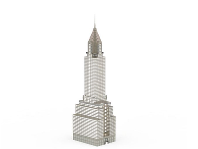 美国建筑夜景楼模型3d模型