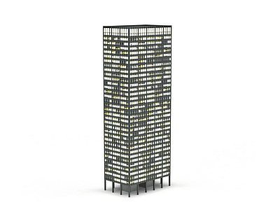 香港夜景楼模型3d模型