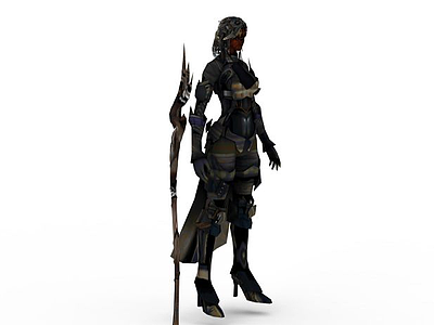 游戏女战士模型3d模型