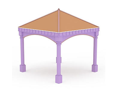 紫色凉亭模型3d模型