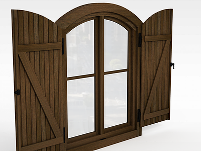 木制窗户模型3d模型