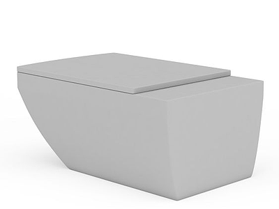 灰色坐式马桶模型3d模型