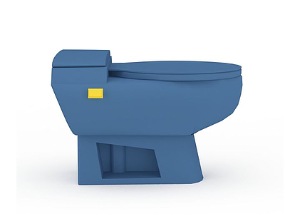 3d蓝色坐式马桶免费模型