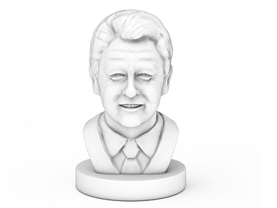 克林顿石膏雕像模型3d模型
