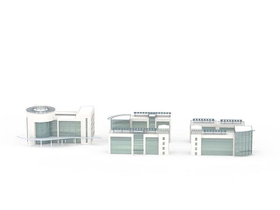 白色高层楼房模型3d模型