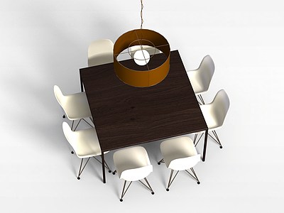 3d欧式餐桌餐椅模型