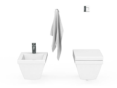3d陶瓷卫浴组件免费模型