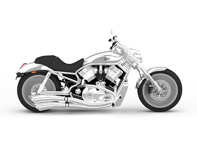 3d银白色摩托车免费模型