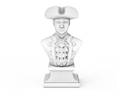 3d石膏殖民地士兵雕像模型